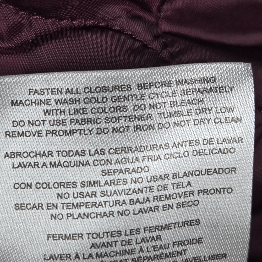 Free Country Purple Reversible Fleece Quilted Puffler Zip Front Vest Size Large - Picture 13 of 14